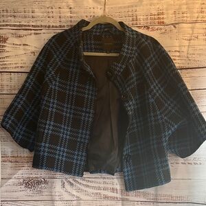 Plaid Women's Jacket in Blue and Black